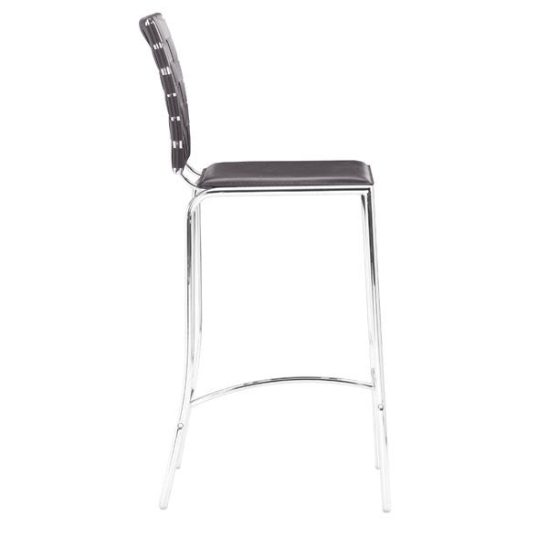 15" X 19" X 39" 2 Pcs Espresso Leatherette Counter Chair
