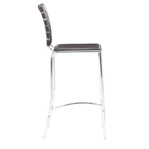 15" X 19" X 39" 2 Pcs Espresso Leatherette Counter Chair