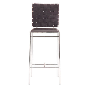 15" X 19" X 39" 2 Pcs Espresso Leatherette Counter Chair