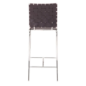 15" X 19" X 39" 2 Pcs Espresso Leatherette Counter Chair