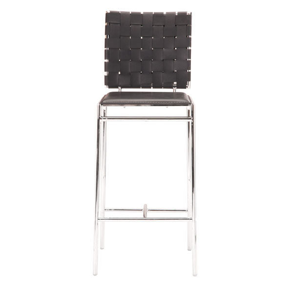 15" X 19" X 39" 2 Pcs Black Leatherette Counter Chair