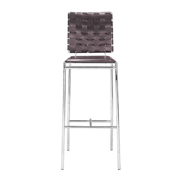 15" X 19" X 41" 2 Pcs Espresso Leatherette Barstool