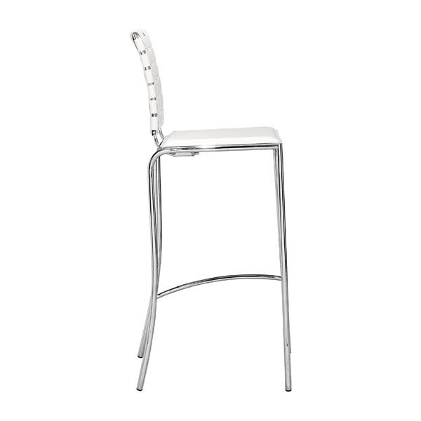 15" X 19" X 41" 2 Pcs White Leatherette Barstool