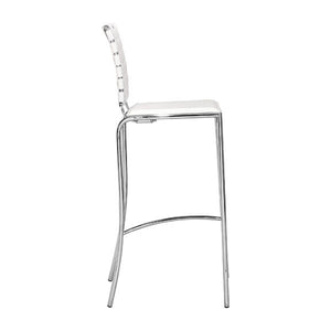 15" X 19" X 41" 2 Pcs White Leatherette Barstool