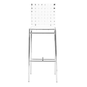 15" X 19" X 41" 2 Pcs White Leatherette Barstool