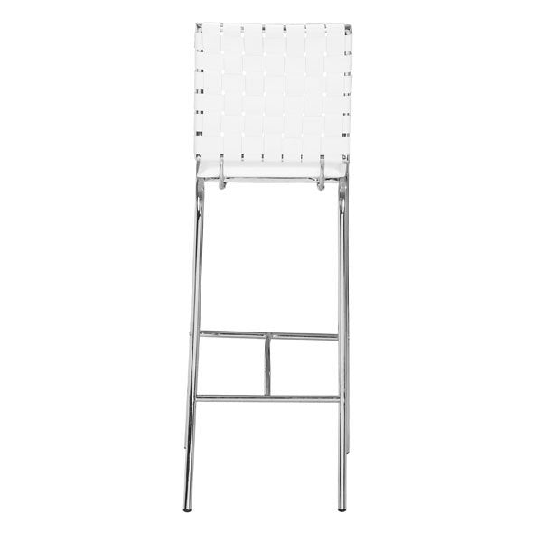 15" X 19" X 41" 2 Pcs White Leatherette Barstool