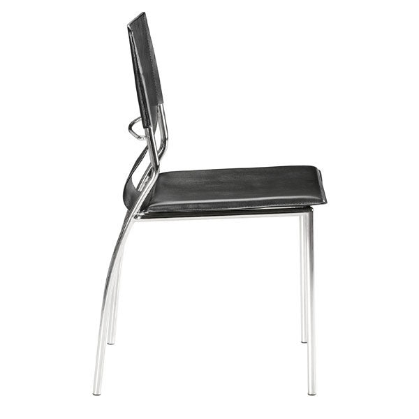 17" X 20" X 33" 4 Pcs Black Leatherette Chromed Steel Dining Chair