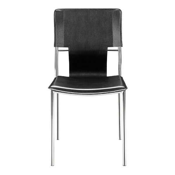 17" X 20" X 33" 4 Pcs Black Leatherette Chromed Steel Dining Chair