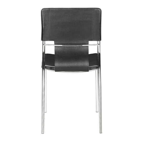 17" X 20" X 33" 4 Pcs Black Leatherette Chromed Steel Dining Chair