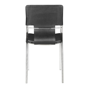 17" X 20" X 33" 4 Pcs Black Leatherette Chromed Steel Dining Chair