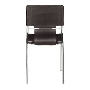 17" X 20" X 33" 4 Pcs Espresso Leatherette Chromed Steel Dining Chair