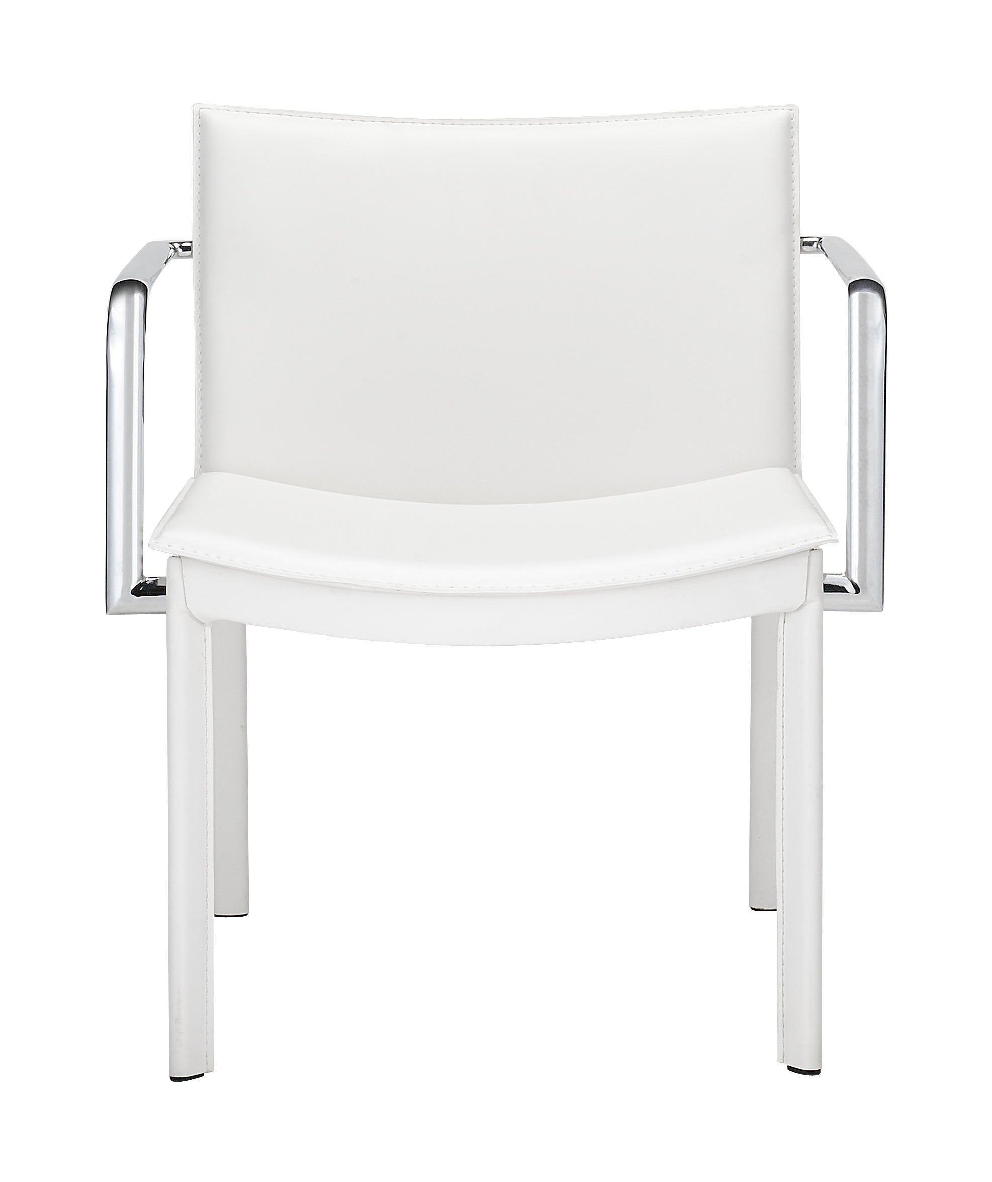 24" x 22" x 28" White, Leatherette, Chromed Steel, Conference Chair - Set of 2