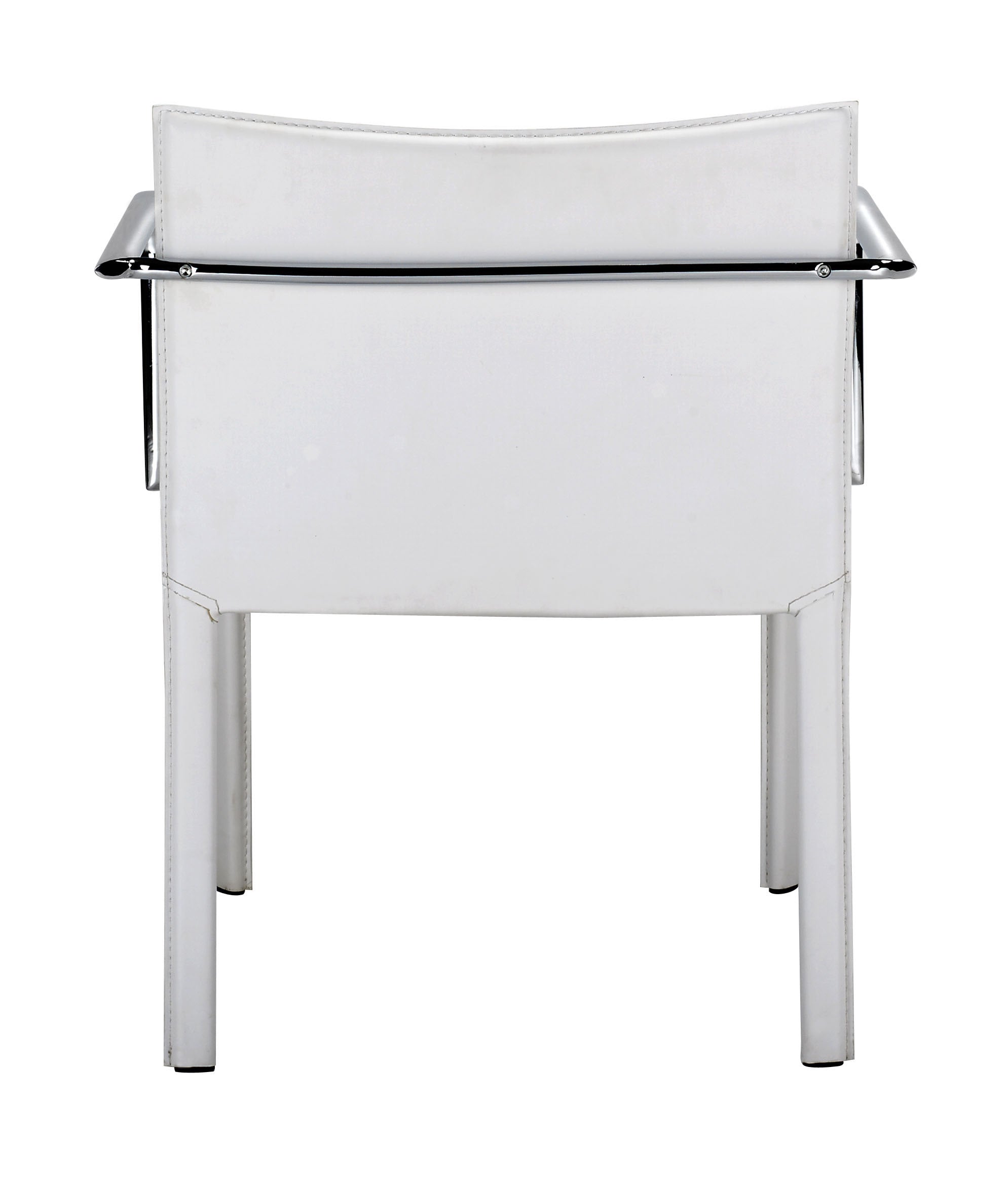 24" x 22" x 28" White, Leatherette, Chromed Steel, Conference Chair - Set of 2
