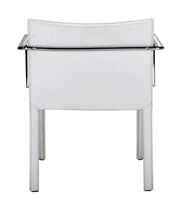 24" x 22" x 28" White, Leatherette, Chromed Steel, Conference Chair - Set of 2