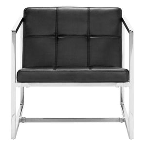 25" X 28.3" X 26.4" Black Leatherette Chair