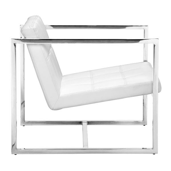 25" X 28.3" X 26.4" White Leatherette Chair