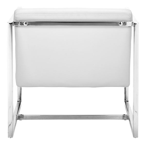 25" X 28.3" X 26.4" White Leatherette Chair