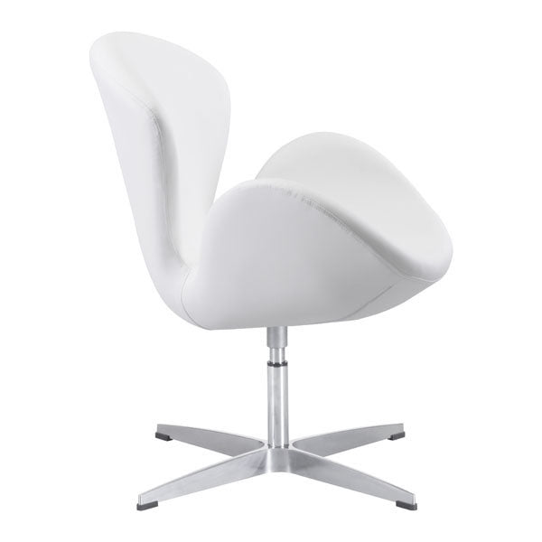 28" X 26.8" X 30" White Leatherette Arm Chair