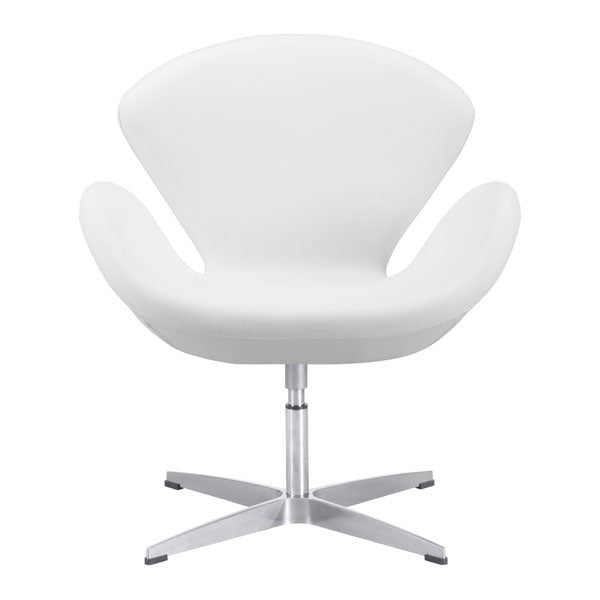 28" X 26.8" X 30" White Leatherette Arm Chair