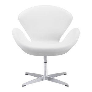 28" X 26.8" X 30" White Leatherette Arm Chair