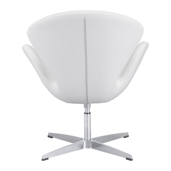 28" X 26.8" X 30" White Leatherette Arm Chair