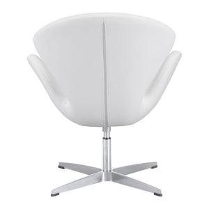 28" X 26.8" X 30" White Leatherette Arm Chair
