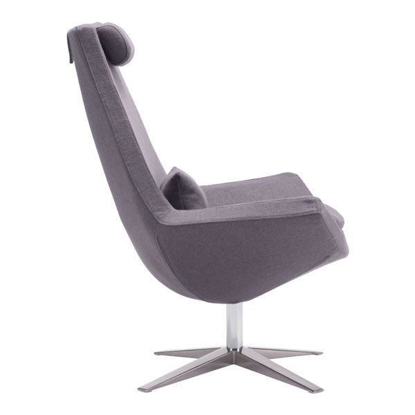 35" X 32.3" X 40.6" Charcoal Gray Polyblend Occasional Chair