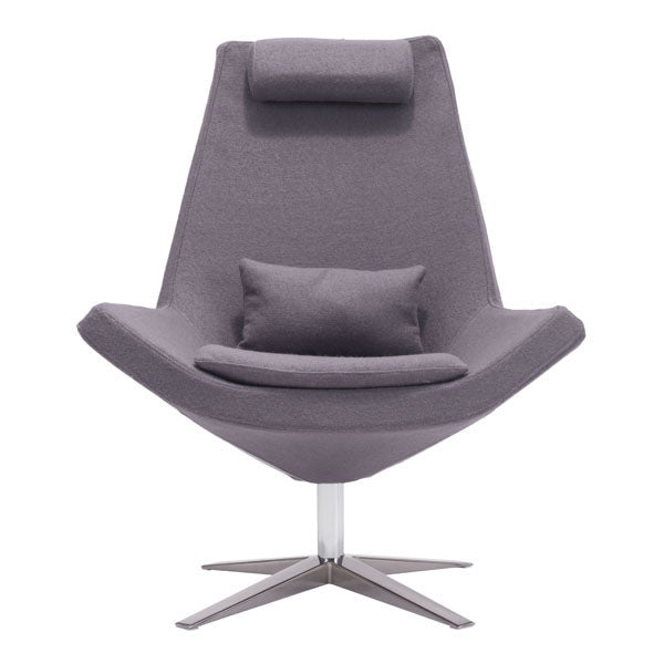 35" X 32.3" X 40.6" Charcoal Gray Polyblend Occasional Chair