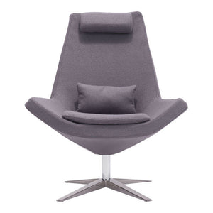 35" X 32.3" X 40.6" Charcoal Gray Polyblend Occasional Chair