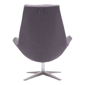 35" X 32.3" X 40.6" Charcoal Gray Polyblend Occasional Chair