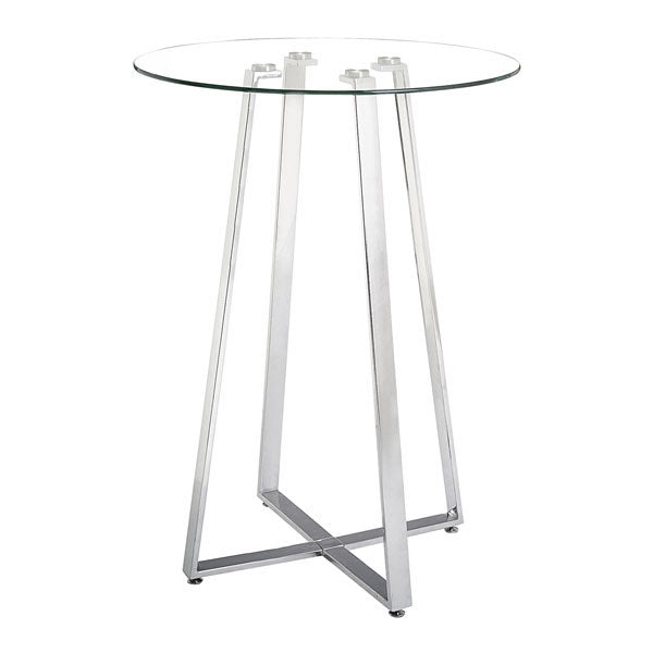 35.4" X 35.4" X 41.9" Brushed Aluminum Bar Table