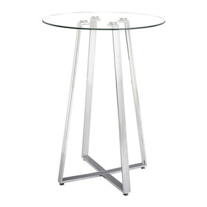 35.4" X 35.4" X 41.9" Brushed Aluminum Bar Table