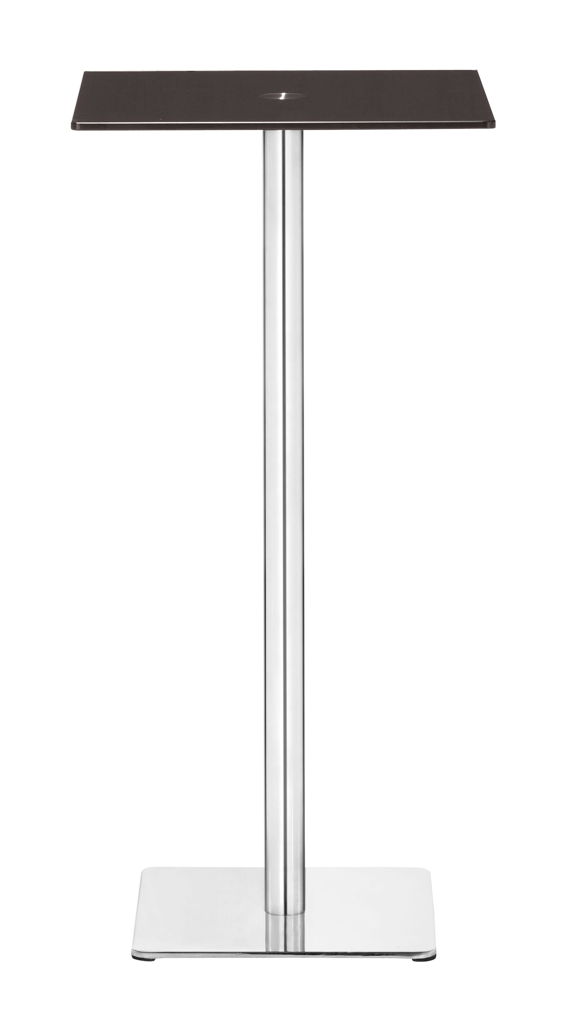 19.5" x 19.5" x 41" Espresso, Tempered Glass, Stainless Steel, Bar Table