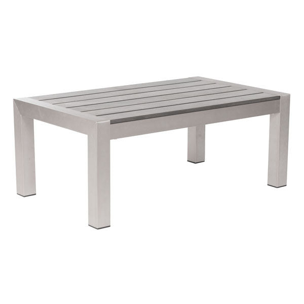 47" X 23.6" X 15.2" Cocoa Tempered Glass Coffee Table