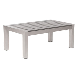 47" X 23.6" X 15.2" Cocoa Tempered Glass Coffee Table