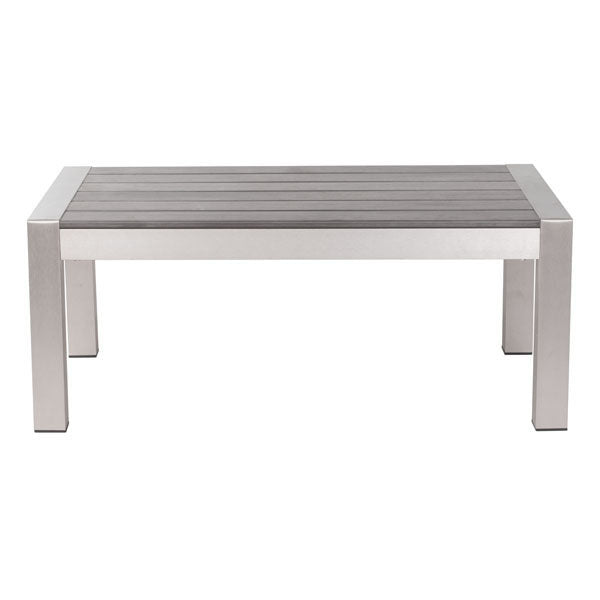 47" X 23.6" X 15.2" Cocoa Tempered Glass Coffee Table