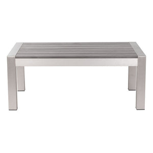 47" X 23.6" X 15.2" Cocoa Tempered Glass Coffee Table