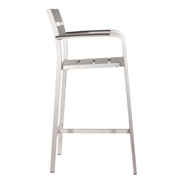 22.4" X 23" X 44" 2 Pcs Brush Aluminum Bar Arm Chair
