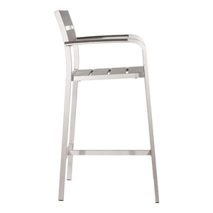22.4" X 23" X 44" 2 Pcs Brush Aluminum Bar Arm Chair