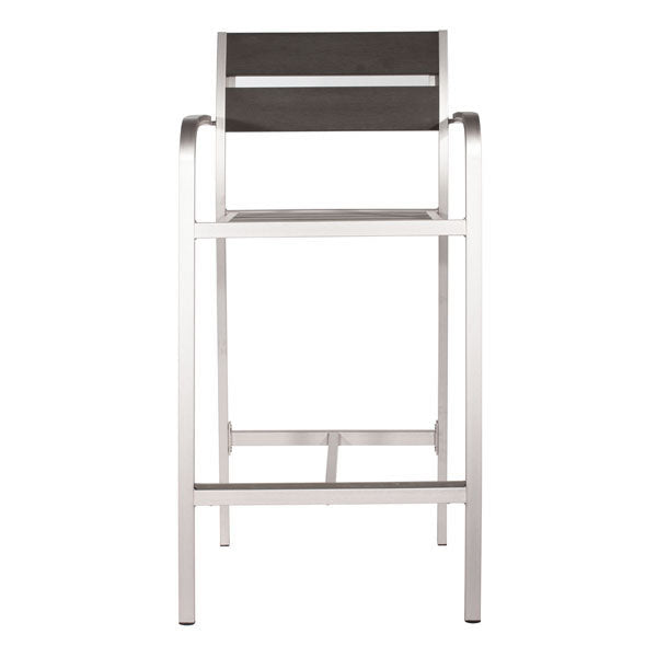 22.4" X 23" X 44" 2 Pcs Brush Aluminum Bar Arm Chair