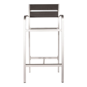 22.4" X 23" X 44" 2 Pcs Brush Aluminum Bar Arm Chair