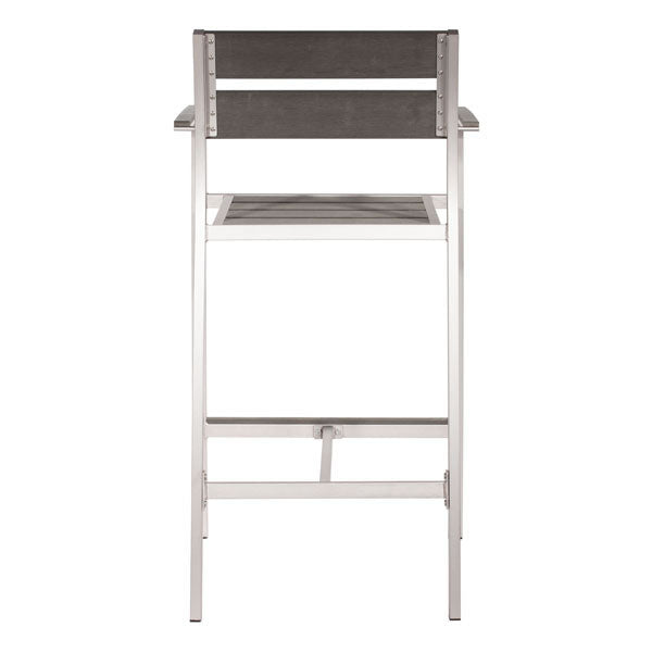 22.4" X 23" X 44" 2 Pcs Brush Aluminum Bar Arm Chair