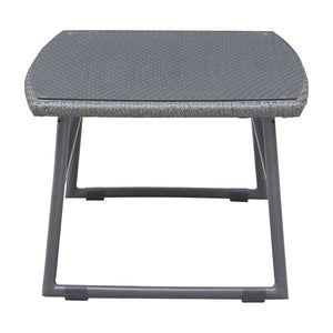 Rectangular Grey Finish Tempered Glass Coffee Table with Aluminum Frame