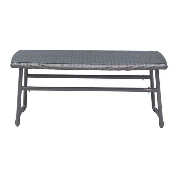 Rectangular Grey Finish Tempered Glass Coffee Table with Aluminum Frame