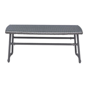 Rectangular Grey Finish Tempered Glass Coffee Table with Aluminum Frame