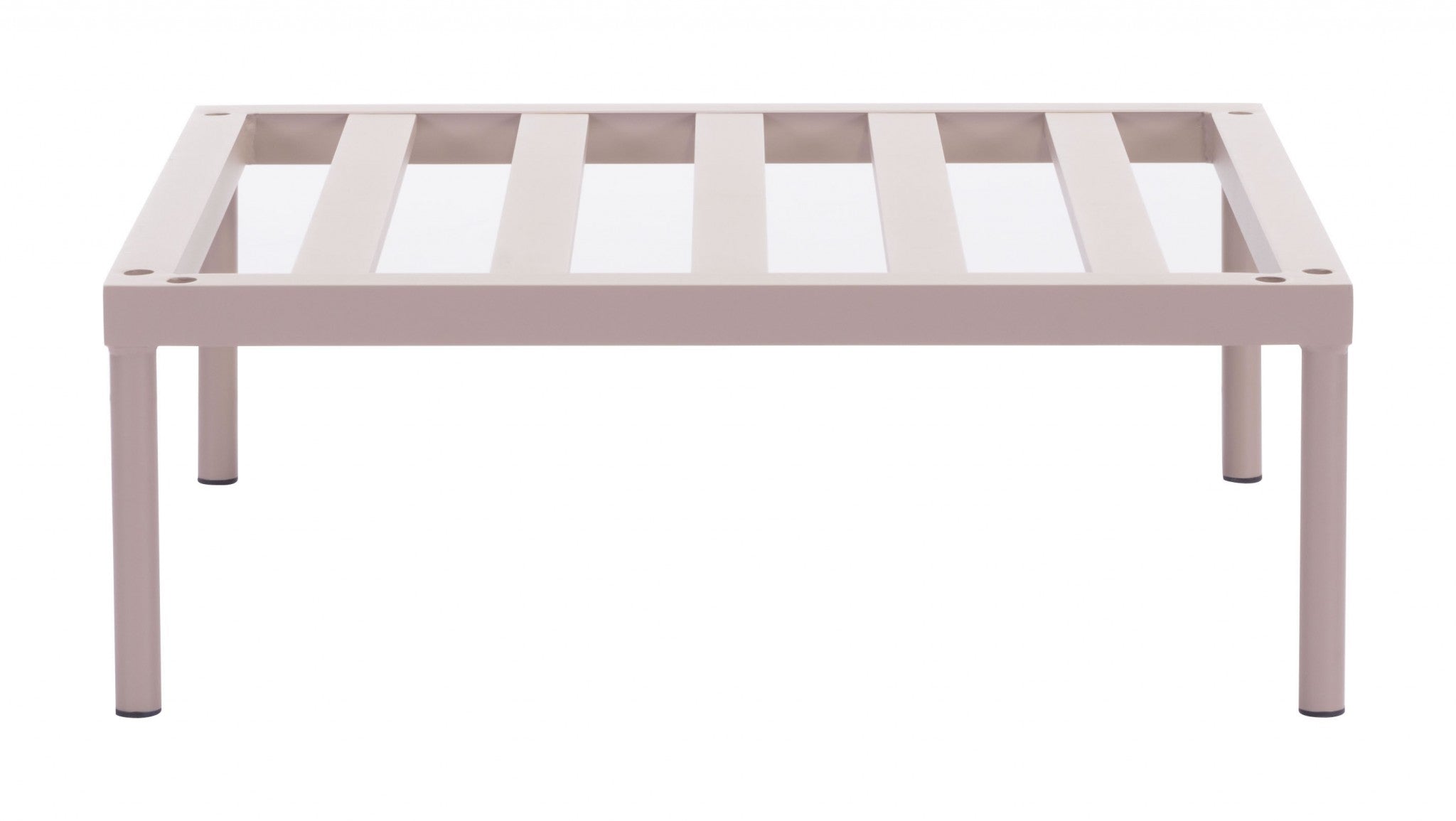 31.5" x 31.5" x 11" Taupe, Powder Coated Aluminum, Beach Single Base