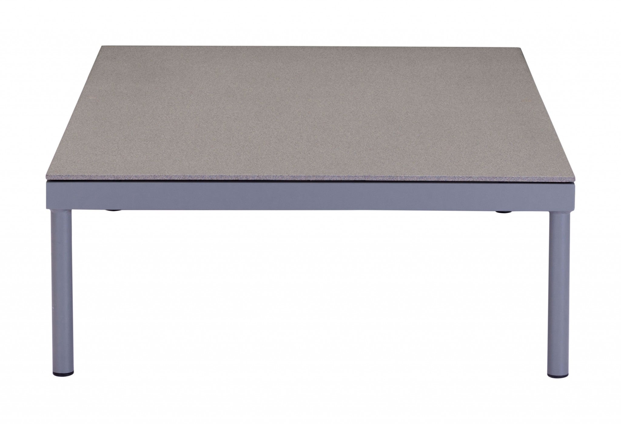 47" x 29.5" x 11.7" Gray & Granite, Tempered Glass, Aluminum, Beach Coffee Table