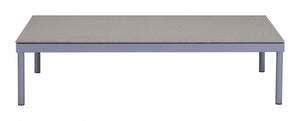 47" x 29.5" x 11.7" Gray & Granite, Tempered Glass, Aluminum, Beach Coffee Table