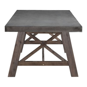 78.7" X 39.4" X 29.5" Cement And Natural Dining Table