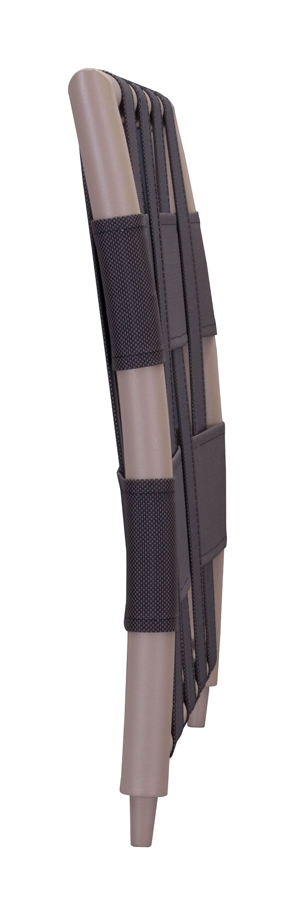 28.7" x 2" x 19.5" Taupe & Brown, Mesh, Powder Coated Aluminum, Beach Arm Side/Backrest